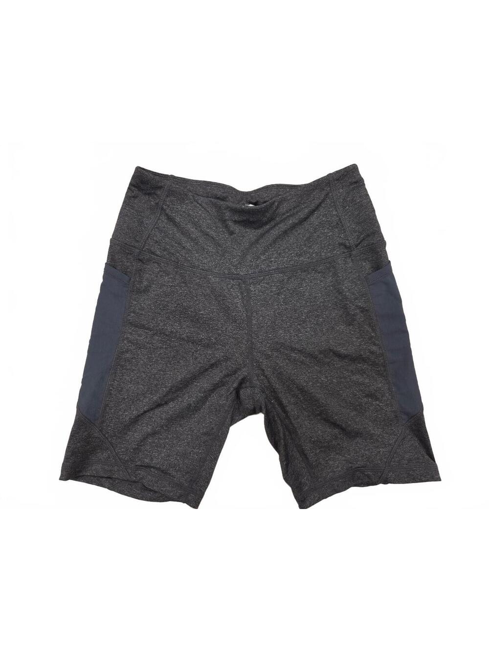 Avia Charcoal Gray High Rise Biker Shorts with Mesh Pockets Women's Small